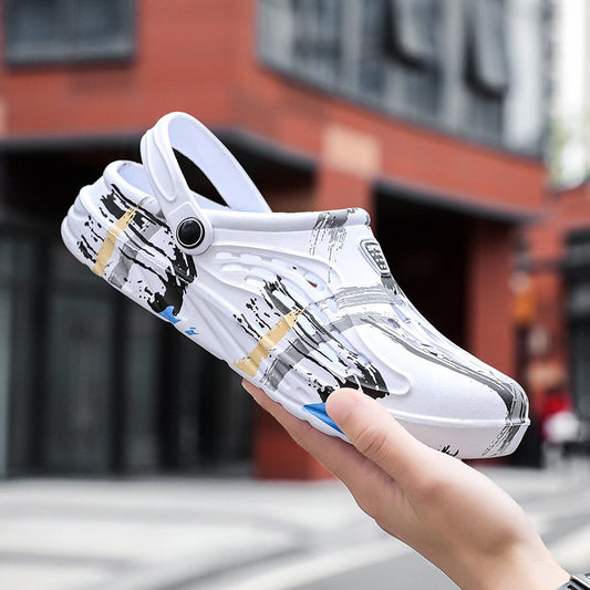 L9099 Men summer Sandals Beach Flat Camouflage Slip-On Outdoor Light Casual Slippers Мужские летние сандалии Пляжные плоские камуфляжные слипоны Легкие повседневные тапочки на открытом воздухе