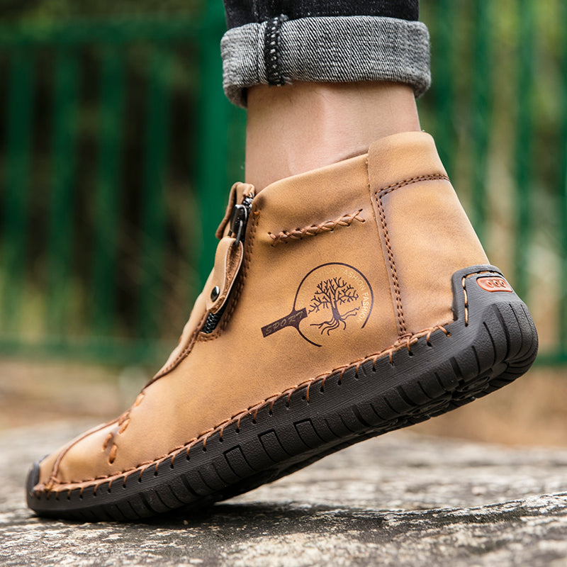 Hand Stitching wolverine Mens vintage Stylish Side Zipper comfort soft Microfiber Leather Casual Ankle Boots David 818