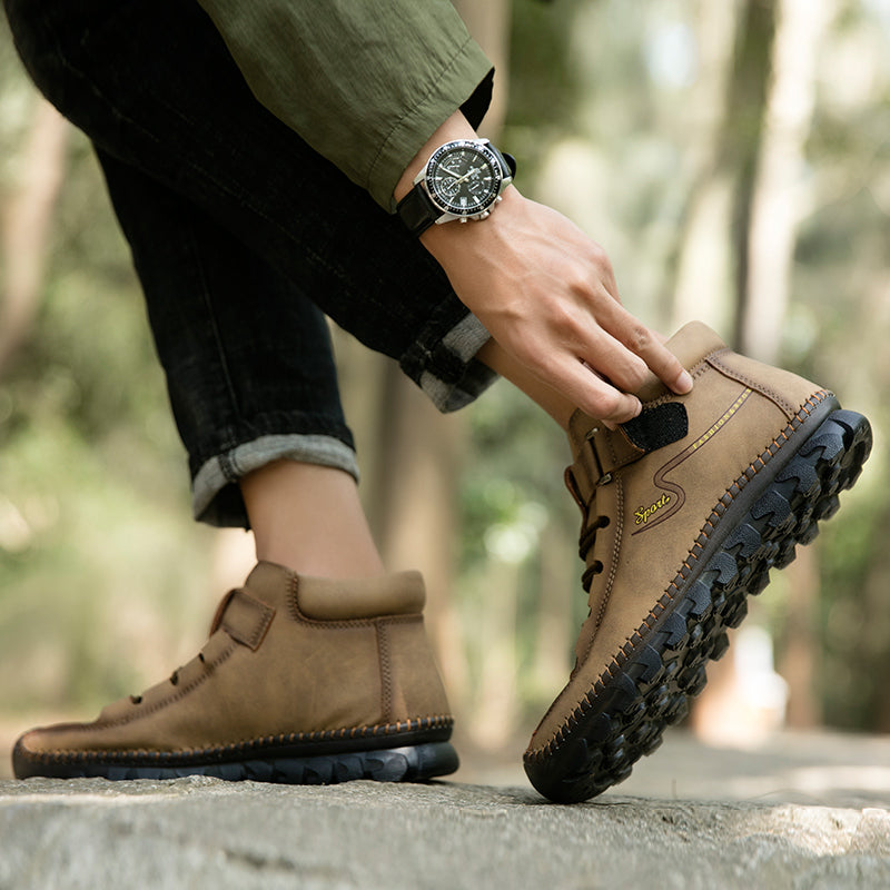 New Men's Ankle Boots Hand Stitching Western Boots Classic Fashion Men's Motorcycle Boots Outdoor Men's Work Boots Big Size12 Rachel 7008