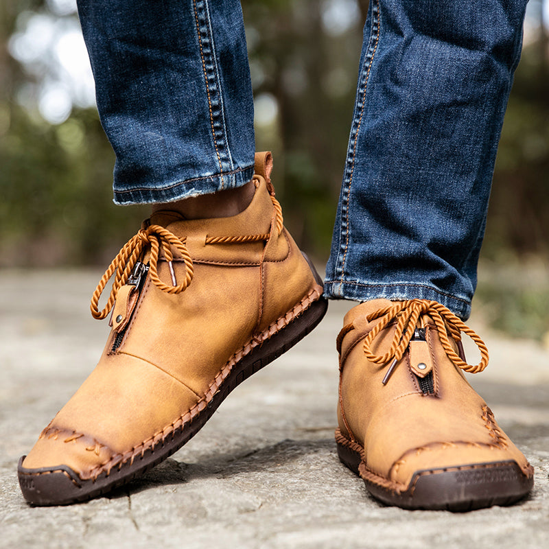 Rachel 9909 Patriotism Unit States flag boots Hand Stitching wolverine Mens vintage Zipper comfort soft Casual Ankle Boots