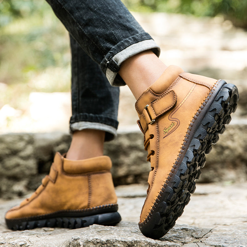 New Men's Ankle Boots Hand Stitching Western Boots Classic Fashion Men's Motorcycle Boots Outdoor Men's Work Boots Big Size12 Rachel 7008