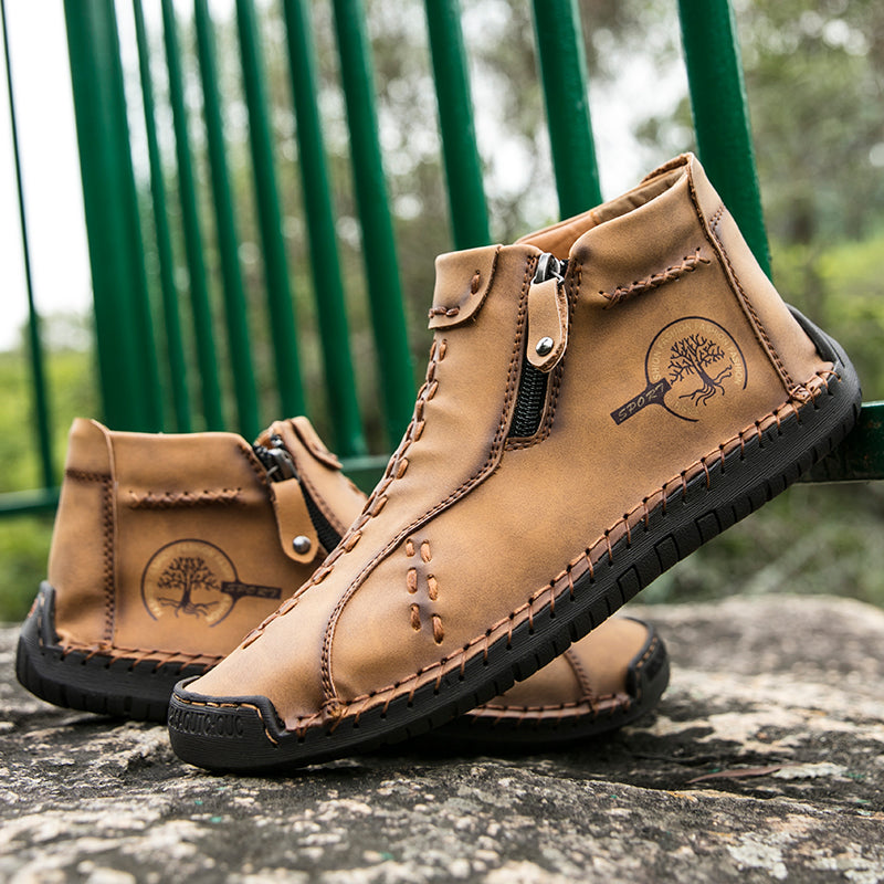 Hand Stitching wolverine Mens vintage Stylish Side Zipper comfort soft Microfiber Leather Casual Ankle Boots David 818