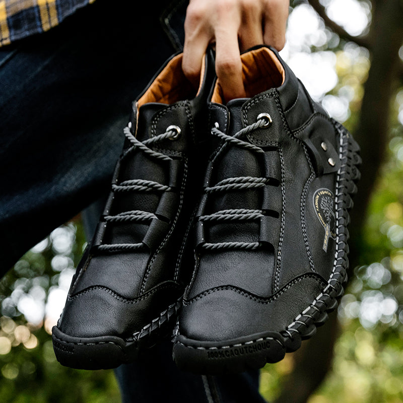 CINDE 817 Hand Stitching wolverine Mens vintage Stylish Lace comfort soft Microfiber Leather Casual Ankle Boots
