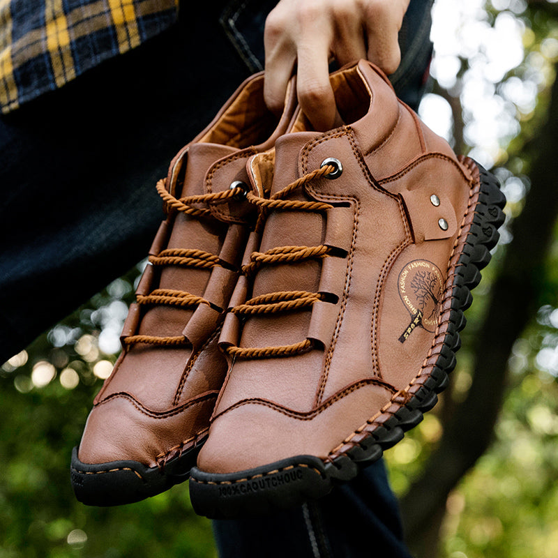 CINDE 817 Hand Stitching wolverine Mens vintage Stylish Lace comfort soft Microfiber Leather Casual Ankle Boots