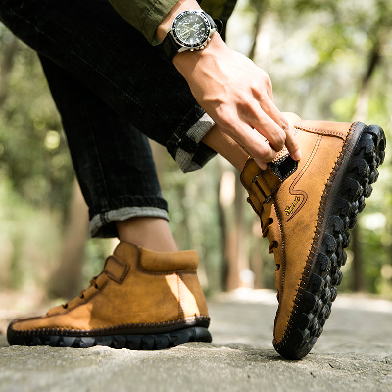 New Men's Ankle Boots Hand Stitching Western Boots Classic Fashion Men's Motorcycle Boots Outdoor Men's Work Boots Big Size12 Rachel 7008