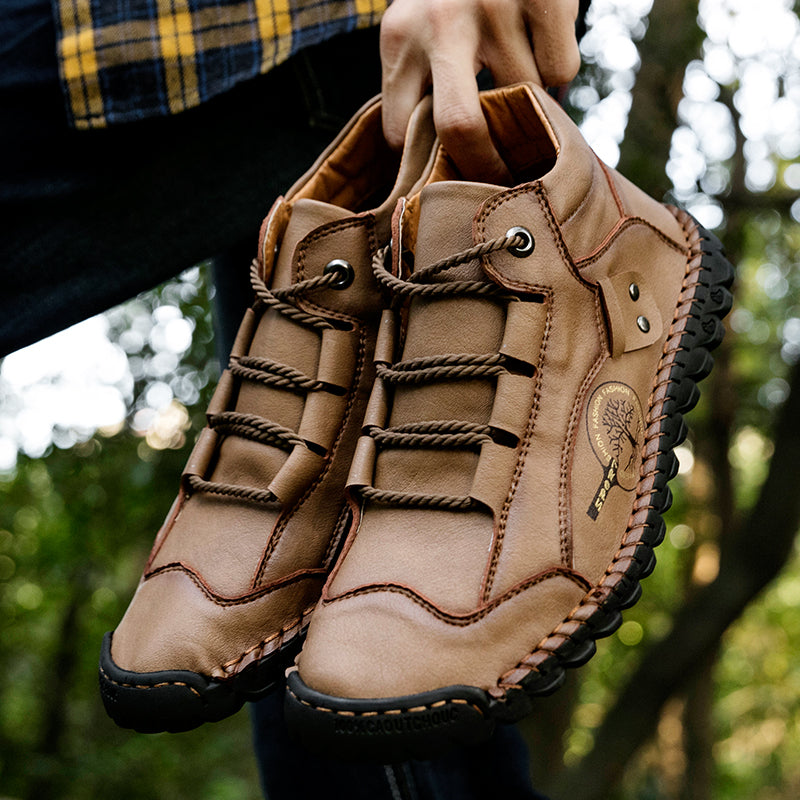 CINDE 817 Hand Stitching wolverine Mens vintage Stylish Lace comfort soft Microfiber Leather Casual Ankle Boots
