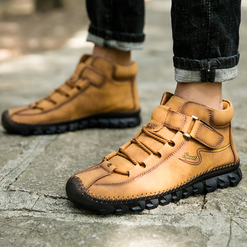 New Men's Ankle Boots Hand Stitching Western Boots Classic Fashion Men's Motorcycle Boots Outdoor Men's Work Boots Big Size12 Rachel 7008