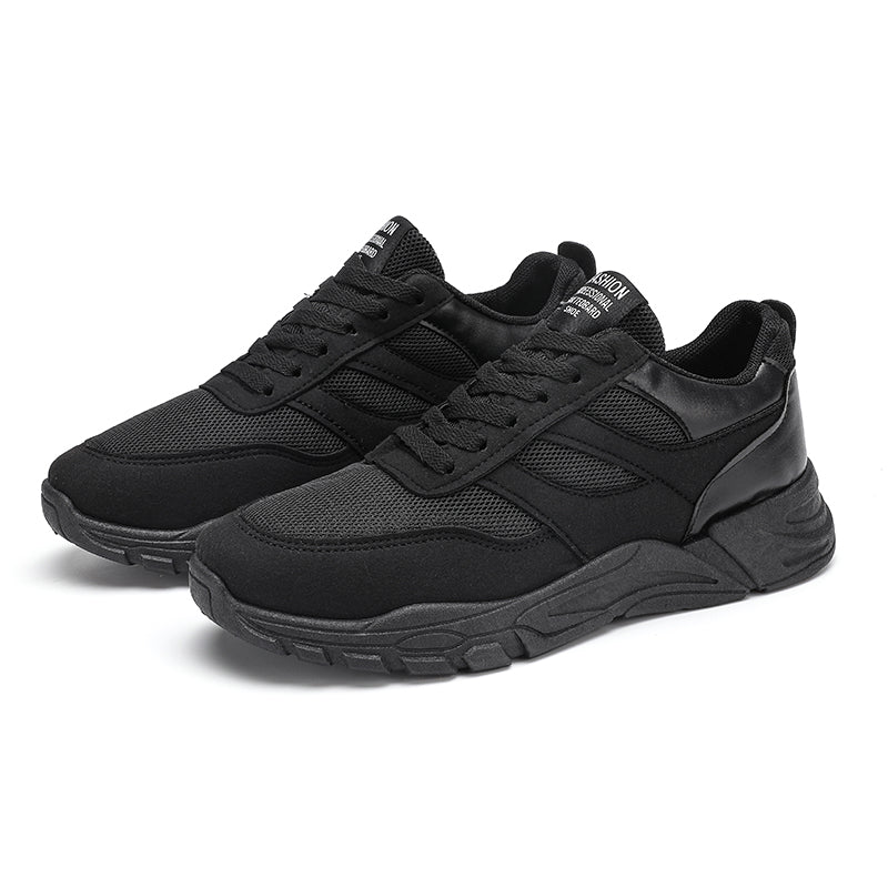 Shoes For Men Patchwork Black White Mesh Breathable Lightweight Lace Up Outdoor Sport Running Walking Male Trainers Tennis Rhonda J026