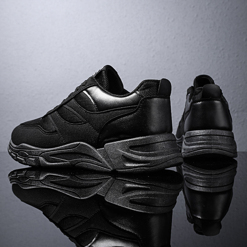 Shoes For Men Patchwork Black White Mesh Breathable Lightweight Lace Up Outdoor Sport Running Walking Male Trainers Tennis Rhonda J026