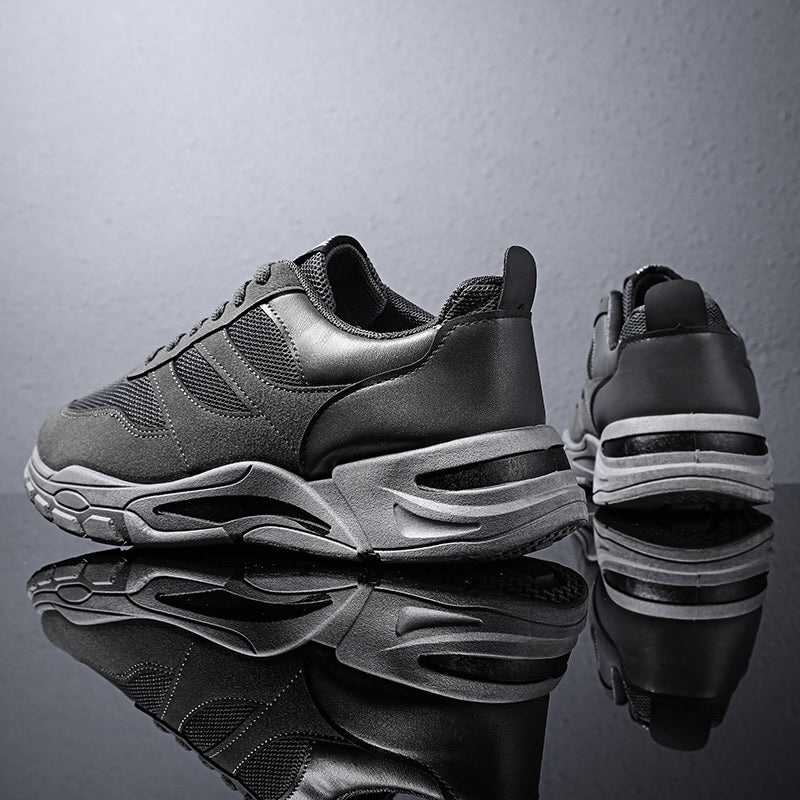 Shoes For Men Patchwork Black White Mesh Breathable Lightweight Lace Up Outdoor Sport Running Walking Male Trainers Tennis Rhonda J026