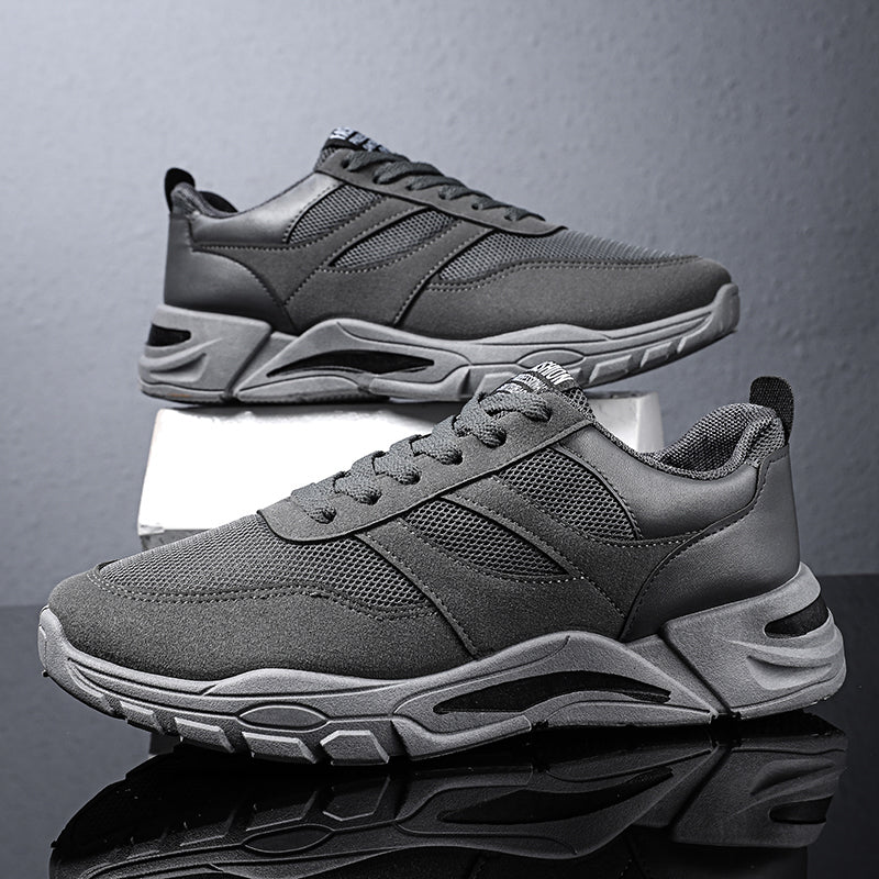 Shoes For Men Patchwork Black White Mesh Breathable Lightweight Lace Up Outdoor Sport Running Walking Male Trainers Tennis Rhonda J026