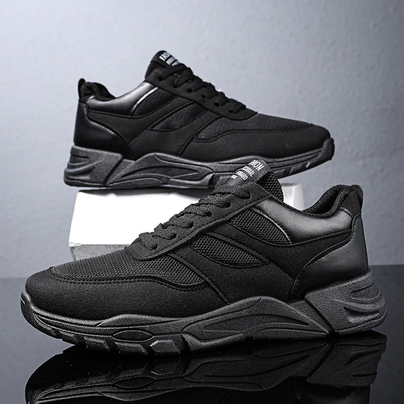 Shoes For Men Patchwork Black White Mesh Breathable Lightweight Lace Up Outdoor Sport Running Walking Male Trainers Tennis Rhonda J026