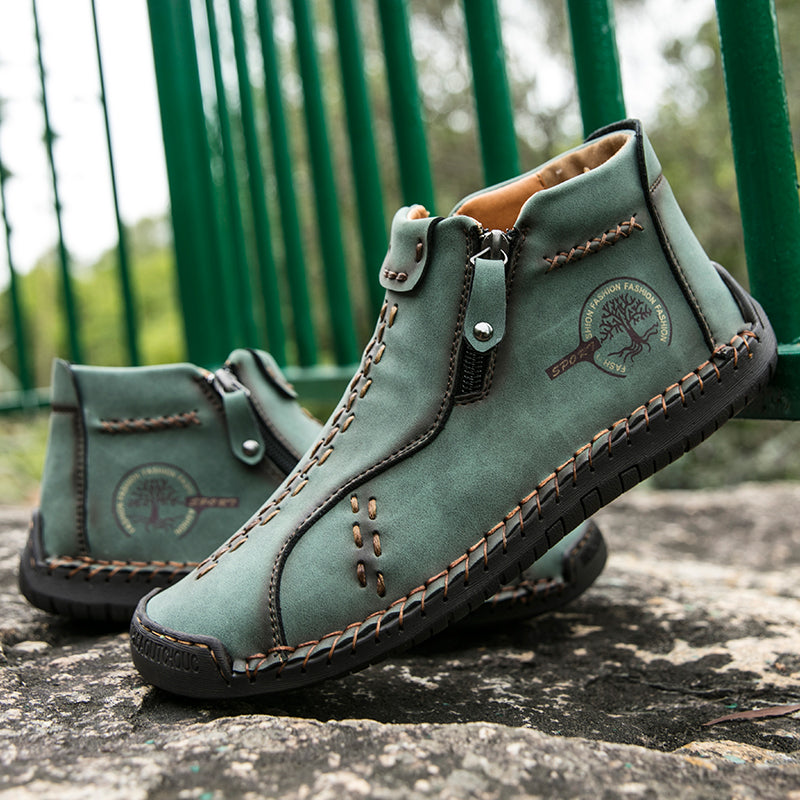 Hand Stitching wolverine Mens vintage Stylish Side Zipper comfort soft Microfiber Leather Casual Ankle Boots David 818