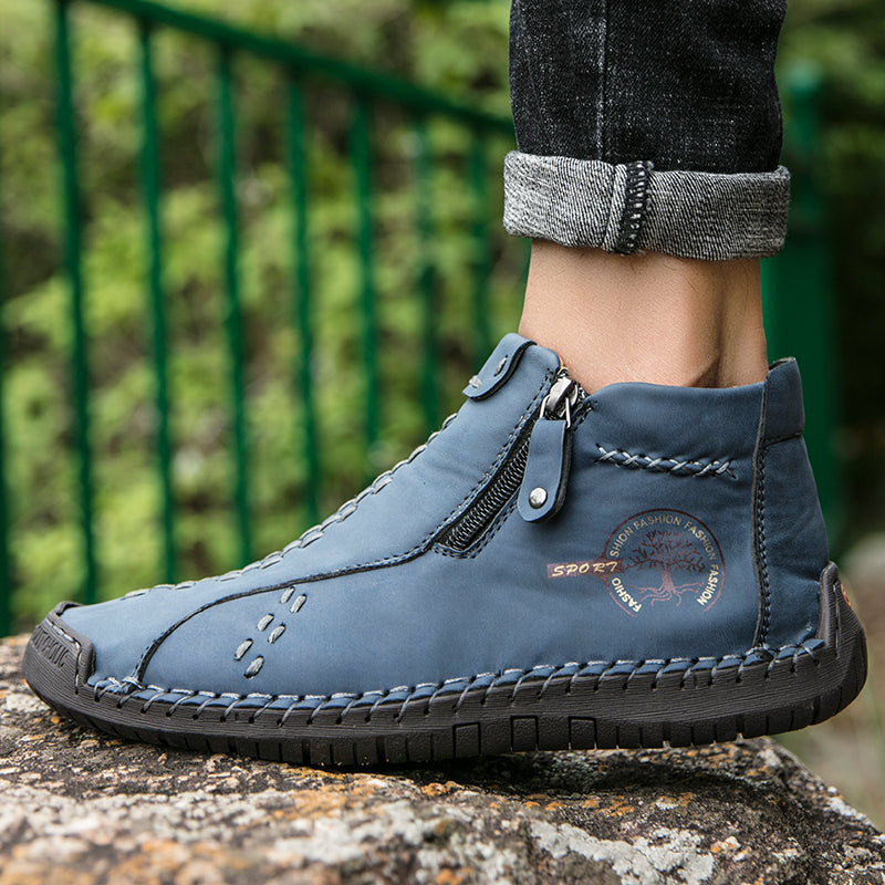 Hand Stitching wolverine Mens vintage Stylish Side Zipper comfort soft Microfiber Leather Casual Ankle Boots David 818