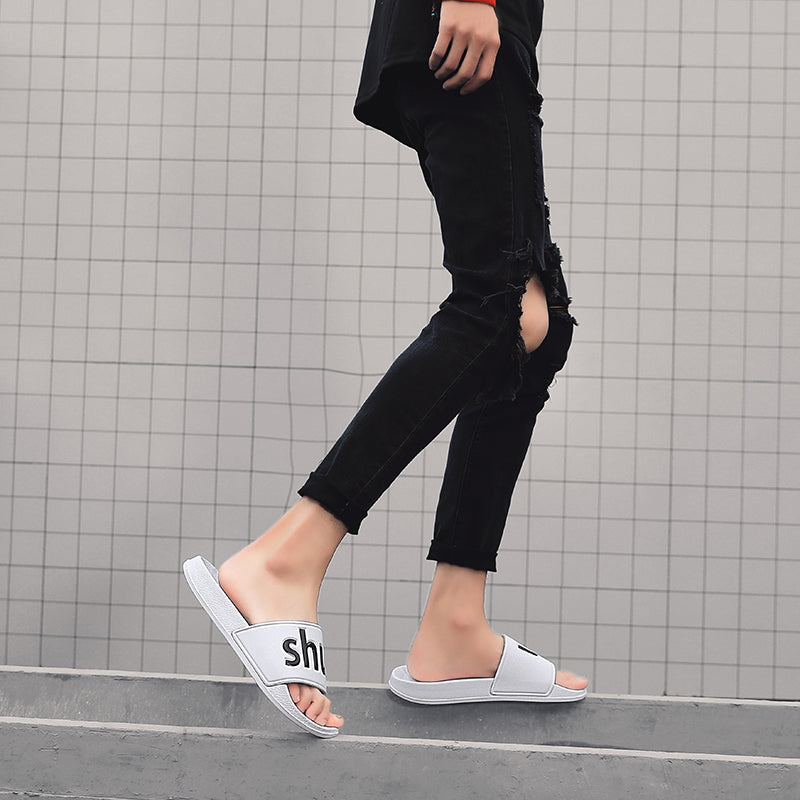 SHUT UP Slippers Casual Bathroom Bathing Sandals Indoor Outdoor Soft Sole Flip Flop Тапочки Повседневные сандалии для купания в помещении На открытом воздухе Вьетнамки с мягкой подошвой