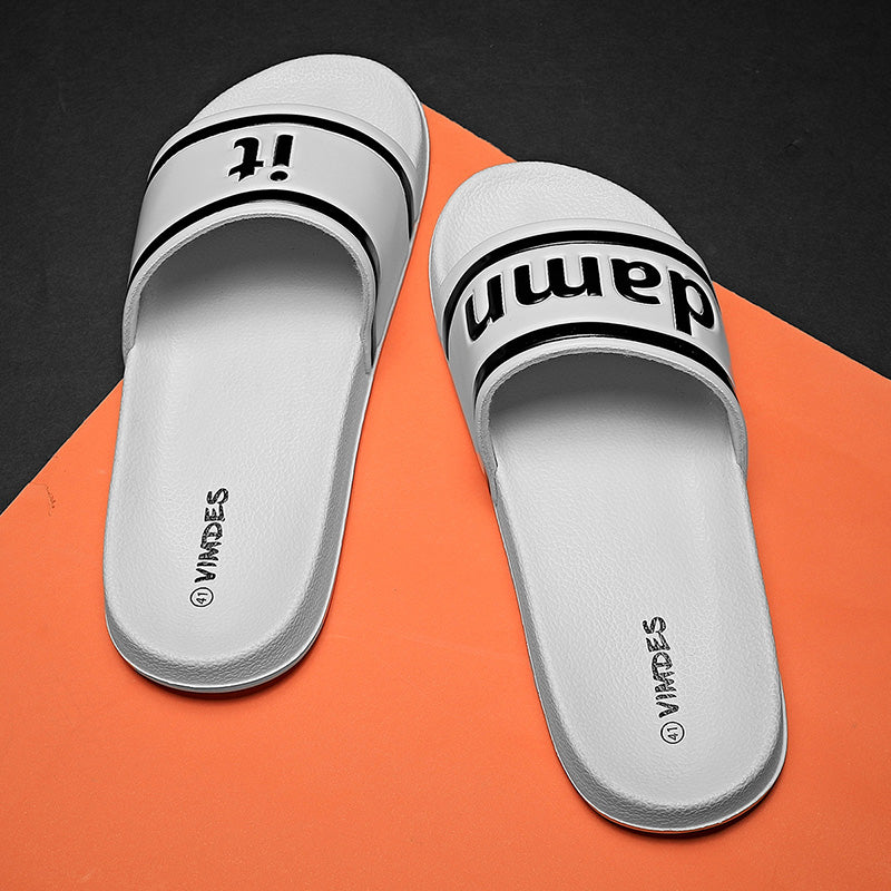 DAMN IT Slippers Casual Bathroom Bathing Sandals Indoor Outdoor Soft Sole Flip Flop Тапочки Повседневные сандалии для купания в помещении На открытом воздухе Вьетнамки с мягкой подошвой
