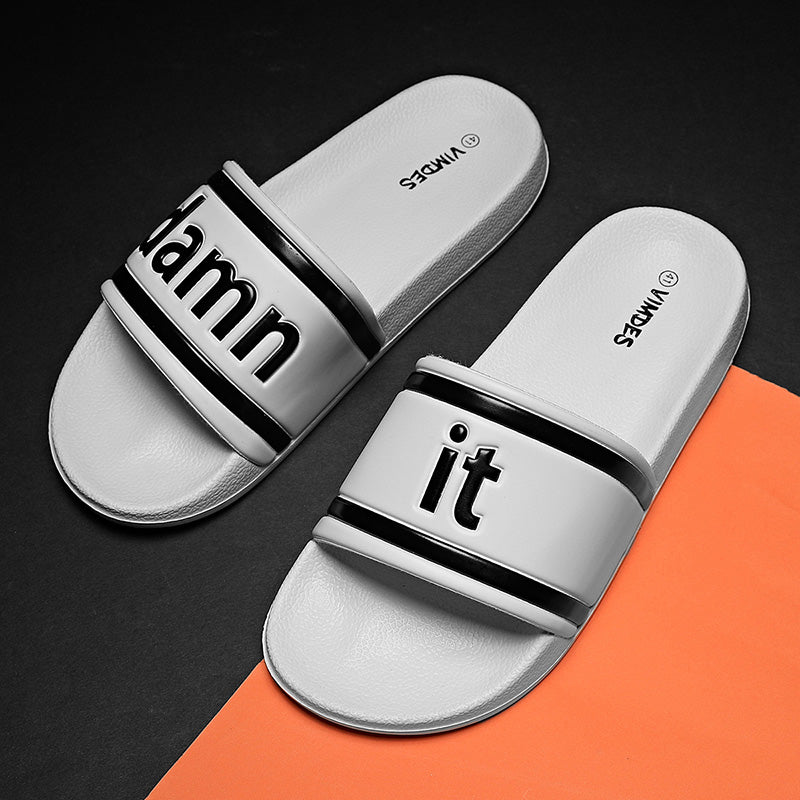 DAMN IT Slippers Casual Bathroom Bathing Sandals Indoor Outdoor Soft Sole Flip Flop Тапочки Повседневные сандалии для купания в помещении На открытом воздухе Вьетнамки с мягкой подошвой