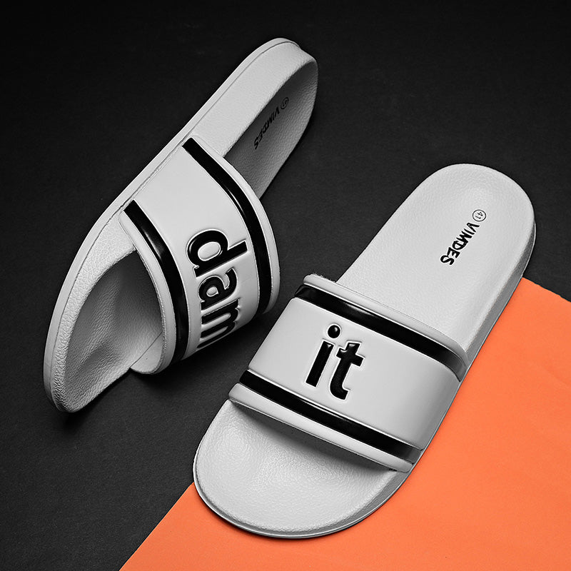 DAMN IT Slippers Casual Bathroom Bathing Sandals Indoor Outdoor Soft Sole Flip Flop Тапочки Повседневные сандалии для купания в помещении На открытом воздухе Вьетнамки с мягкой подошвой