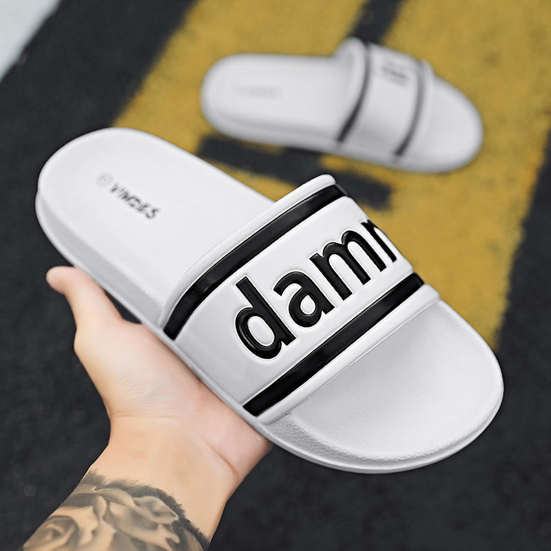 DAMN IT Slippers Casual Bathroom Bathing Sandals Indoor Outdoor Soft Sole Flip Flop Тапочки Повседневные сандалии для купания в помещении На открытом воздухе Вьетнамки с мягкой подошвой