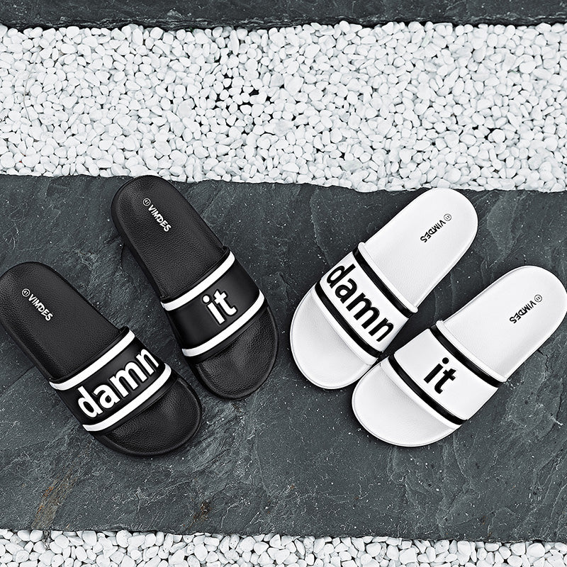 DAMN IT Slippers Casual Bathroom Bathing Sandals Indoor Outdoor Soft Sole Flip Flop Тапочки Повседневные сандалии для купания в помещении На открытом воздухе Вьетнамки с мягкой подошвой