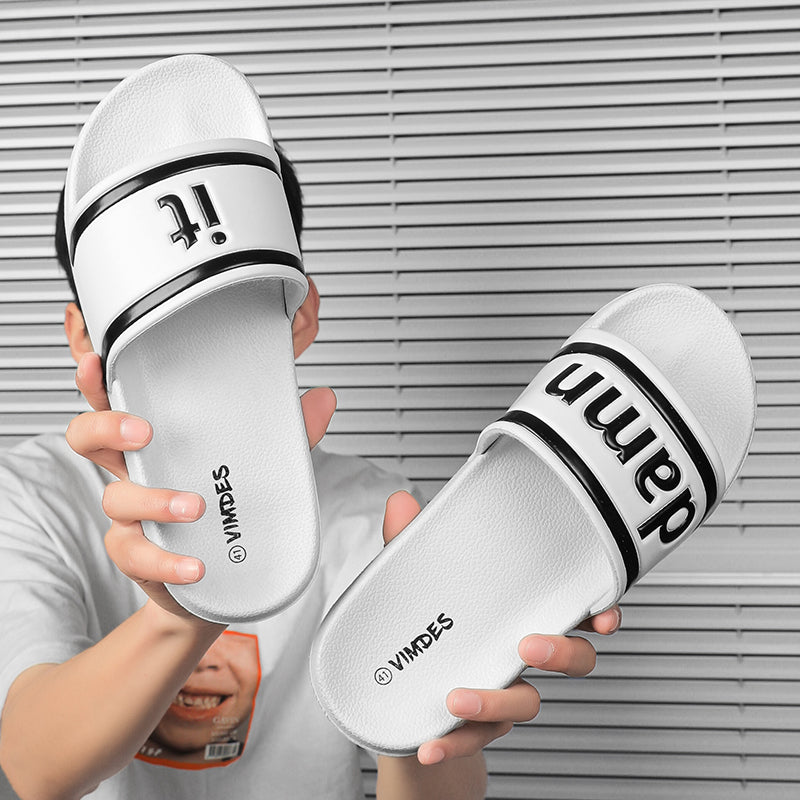 DAMN IT Slippers Casual Bathroom Bathing Sandals Indoor Outdoor Soft Sole Flip Flop Тапочки Повседневные сандалии для купания в помещении На открытом воздухе Вьетнамки с мягкой подошвой
