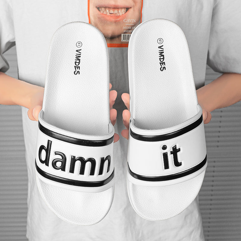 DAMN IT Slippers Casual Bathroom Bathing Sandals Indoor Outdoor Soft Sole Flip Flop Тапочки Повседневные сандалии для купания в помещении На открытом воздухе Вьетнамки с мягкой подошвой
