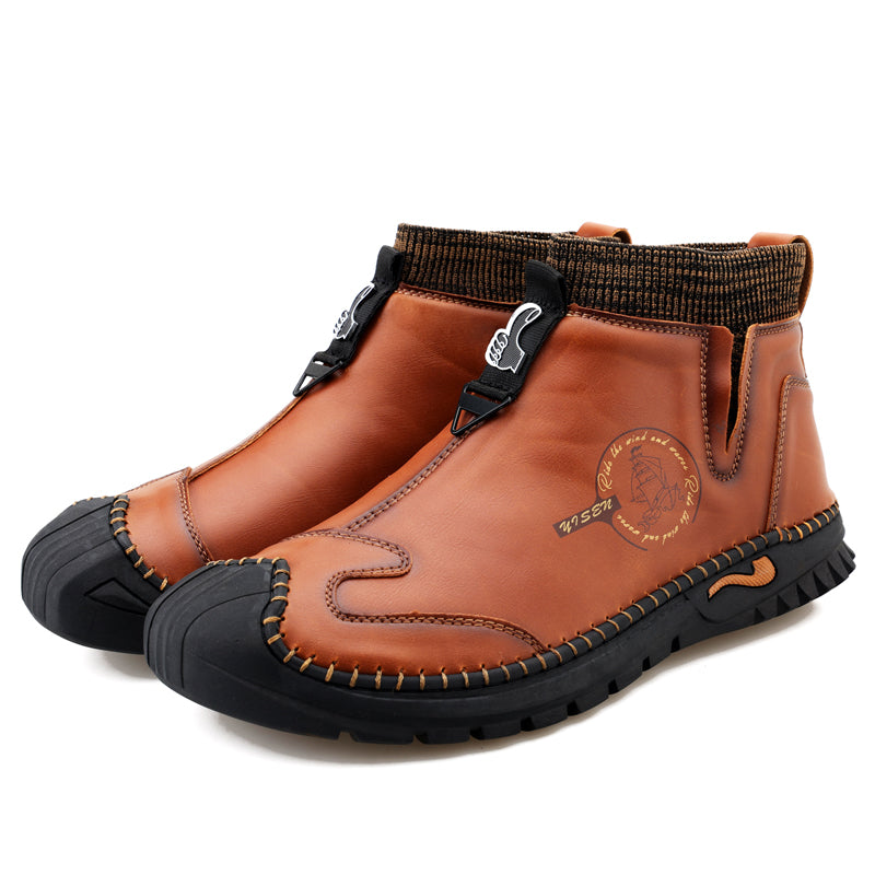 Warm Lined Hand Stitching wolverine Mens vintage Zipper comfort soft Microfiber Leather Casual Ankle Boots Rachel Y805