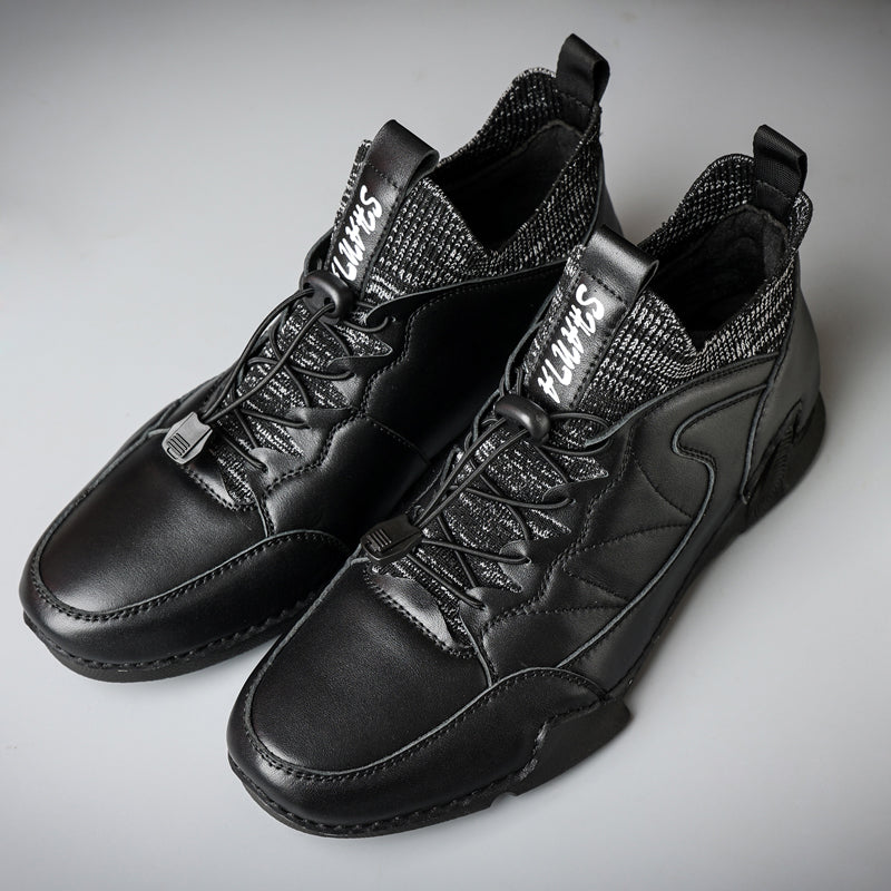 New Winter Men Boots Luxury Brand Leather High Top Shoes Fashion Handmade Casual Ankle Boots For Men Botas Hombre Big Size Waller 3011