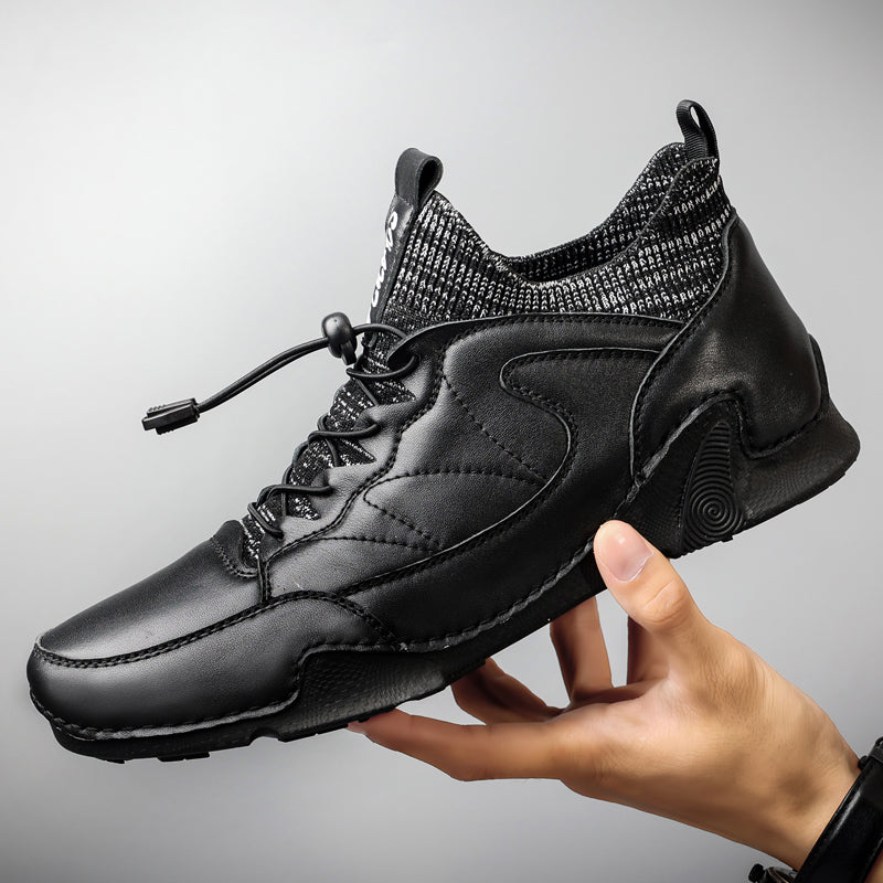 New Winter Men Boots Luxury Brand Leather High Top Shoes Fashion Handmade Casual Ankle Boots For Men Botas Hombre Big Size Waller 3011