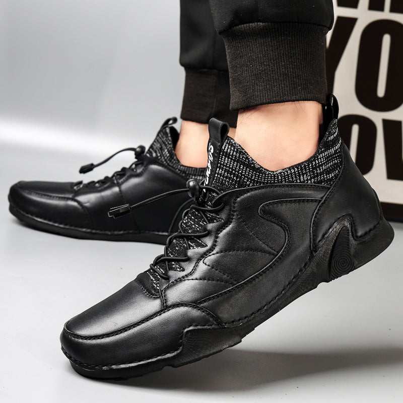 New Winter Men Boots Luxury Brand Leather High Top Shoes Fashion Handmade Casual Ankle Boots For Men Botas Hombre Big Size Waller 3011