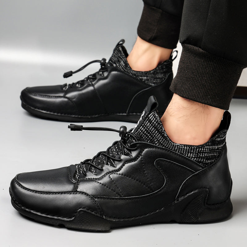 New Winter Men Boots Luxury Brand Leather High Top Shoes Fashion Handmade Casual Ankle Boots For Men Botas Hombre Big Size Waller 3011