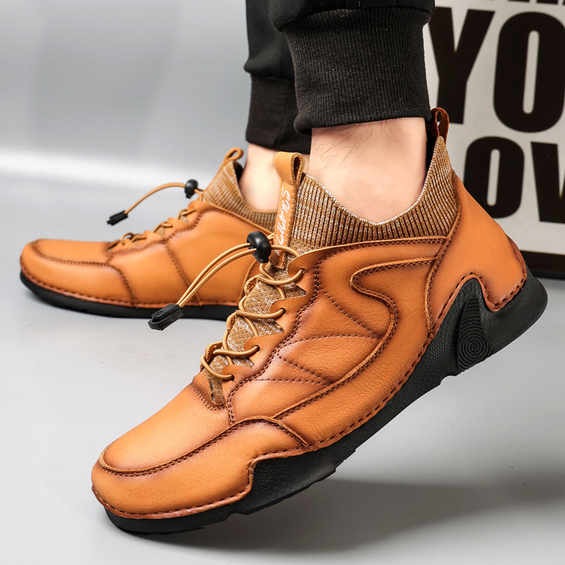 New Winter Men Boots Luxury Brand Leather High Top Shoes Fashion Handmade Casual Ankle Boots For Men Botas Hombre Big Size Waller 3011