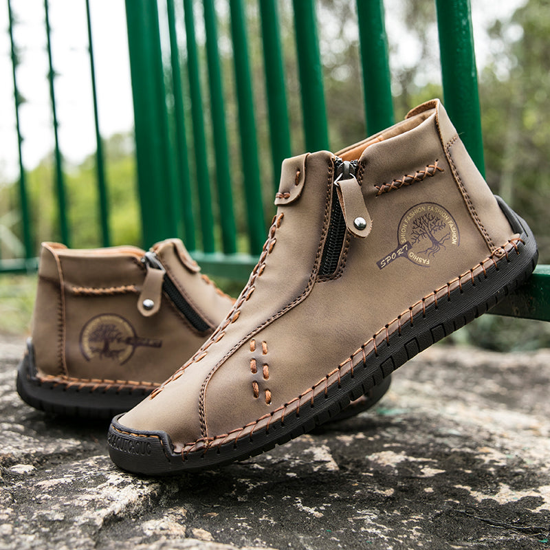 Hand Stitching wolverine Mens vintage Stylish Side Zipper comfort soft Microfiber Leather Casual Ankle Boots David 818