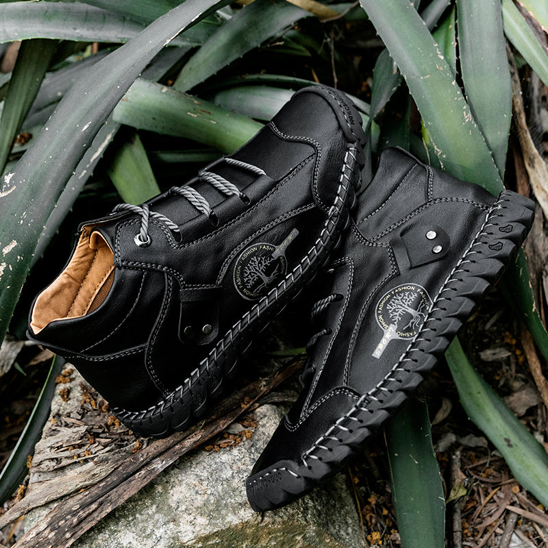CINDE 817 Hand Stitching wolverine Mens vintage Stylish Lace comfort soft Microfiber Leather Casual Ankle Boots