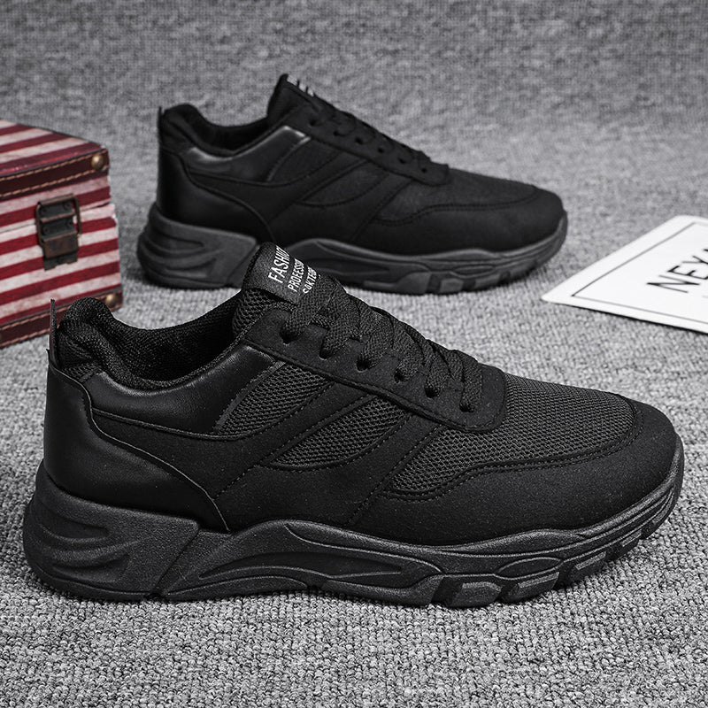 Shoes For Men Patchwork Black White Mesh Breathable Lightweight Lace Up Outdoor Sport Running Walking Male Trainers Tennis Rhonda J026