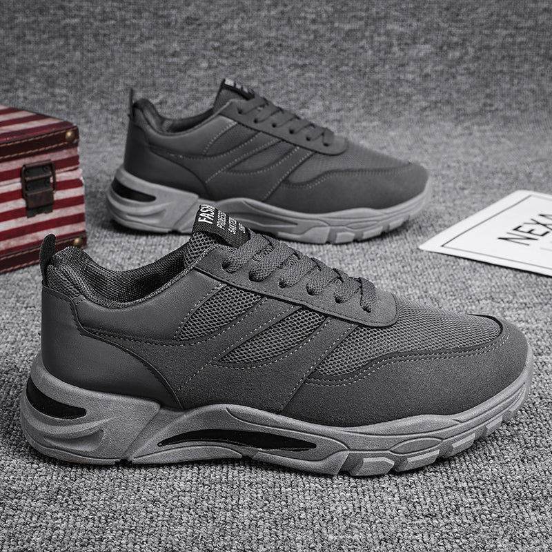 Shoes For Men Patchwork Black White Mesh Breathable Lightweight Lace Up Outdoor Sport Running Walking Male Trainers Tennis Rhonda J026
