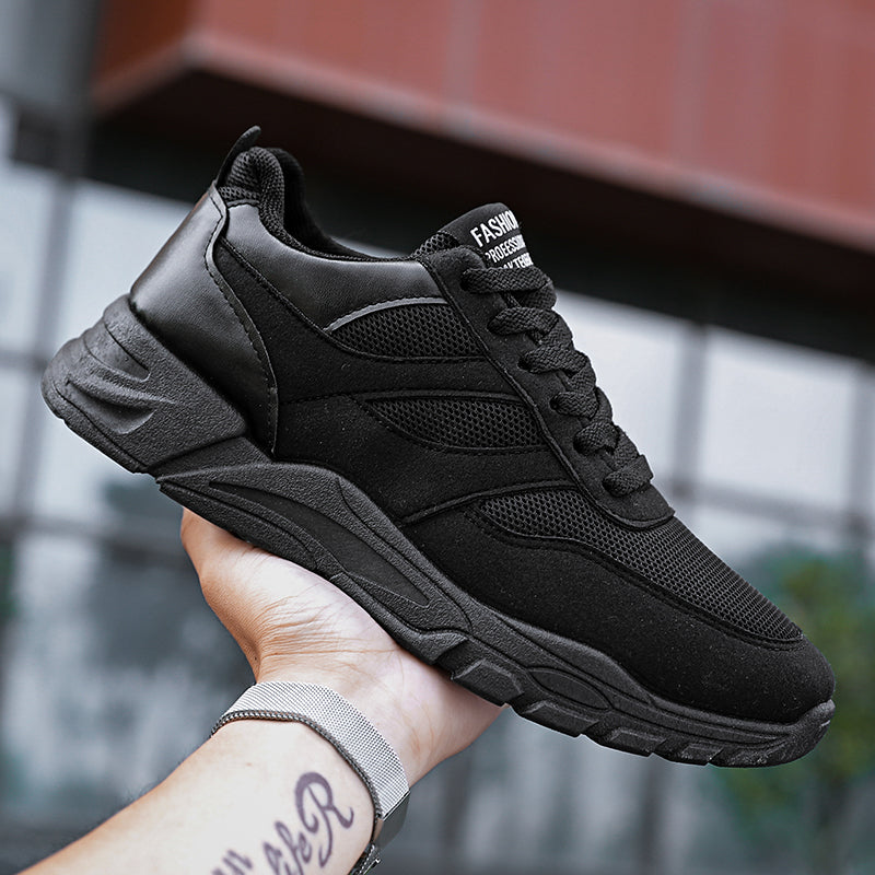 Shoes For Men Patchwork Black White Mesh Breathable Lightweight Lace Up Outdoor Sport Running Walking Male Trainers Tennis Rhonda J026