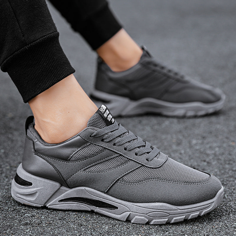 Shoes For Men Patchwork Black White Mesh Breathable Lightweight Lace Up Outdoor Sport Running Walking Male Trainers Tennis Rhonda J026