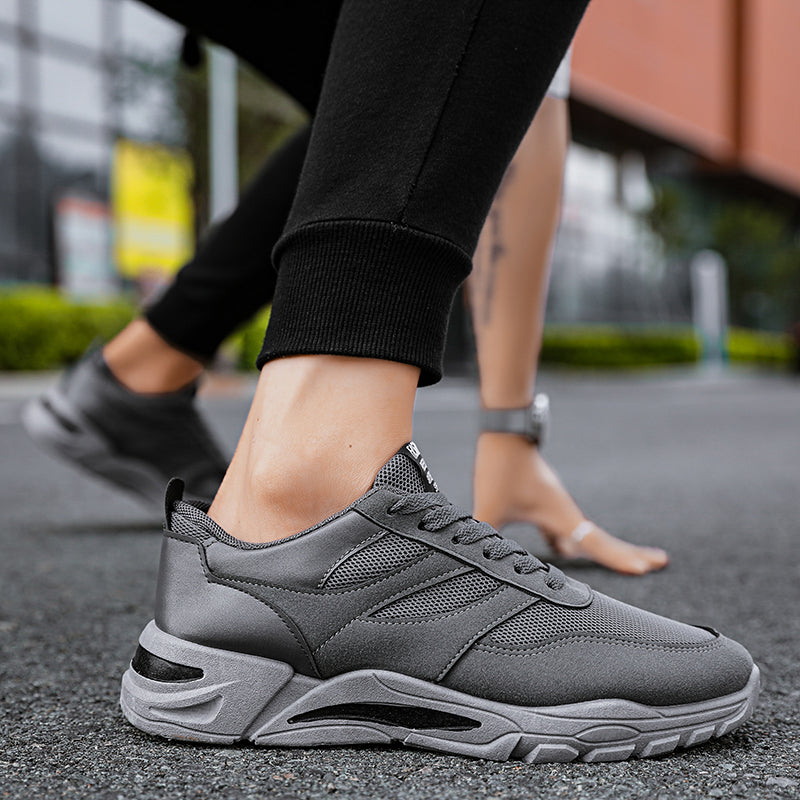 Shoes For Men Patchwork Black White Mesh Breathable Lightweight Lace Up Outdoor Sport Running Walking Male Trainers Tennis Rhonda J026