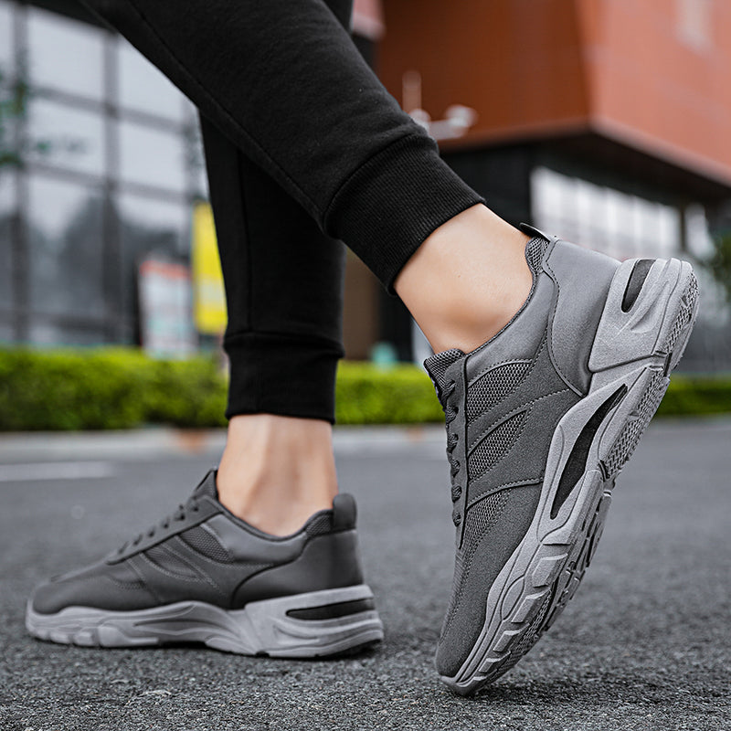 Shoes For Men Patchwork Black White Mesh Breathable Lightweight Lace Up Outdoor Sport Running Walking Male Trainers Tennis Rhonda J026