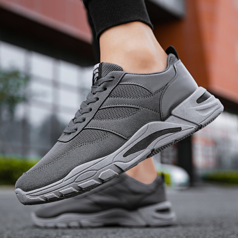 Shoes For Men Patchwork Black White Mesh Breathable Lightweight Lace Up Outdoor Sport Running Walking Male Trainers Tennis Rhonda J026