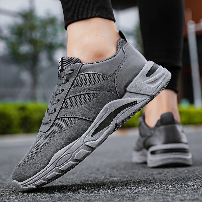 Shoes For Men Patchwork Black White Mesh Breathable Lightweight Lace Up Outdoor Sport Running Walking Male Trainers Tennis Rhonda J026