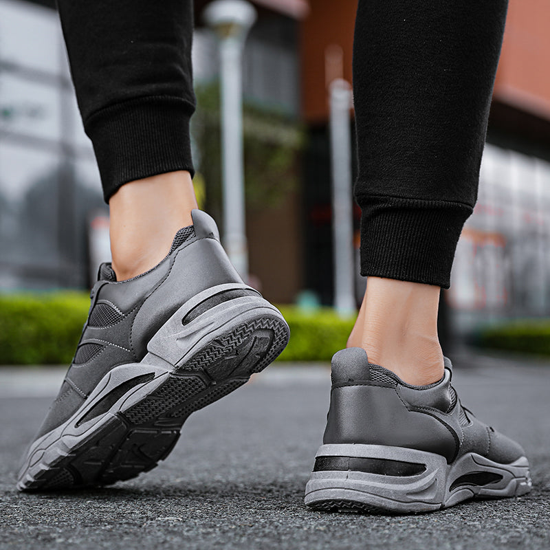 Shoes For Men Patchwork Black White Mesh Breathable Lightweight Lace Up Outdoor Sport Running Walking Male Trainers Tennis Rhonda J026