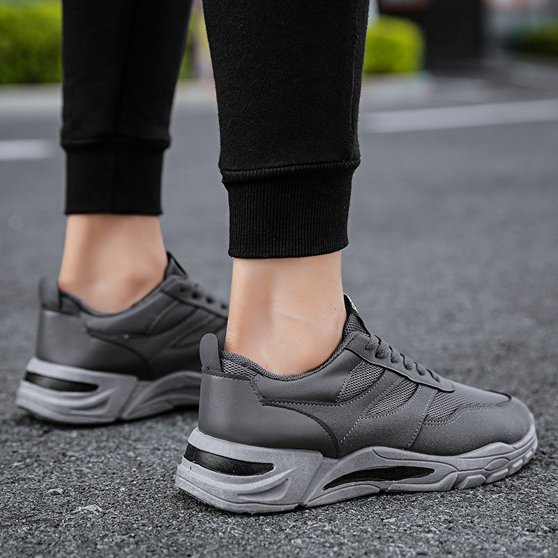 Shoes For Men Patchwork Black White Mesh Breathable Lightweight Lace Up Outdoor Sport Running Walking Male Trainers Tennis Rhonda J026