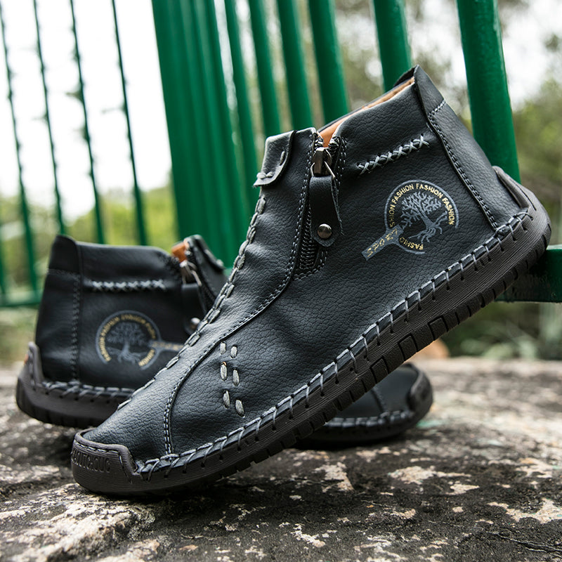 Hand Stitching wolverine Mens vintage Stylish Side Zipper comfort soft Microfiber Leather Casual Ankle Boots David 818