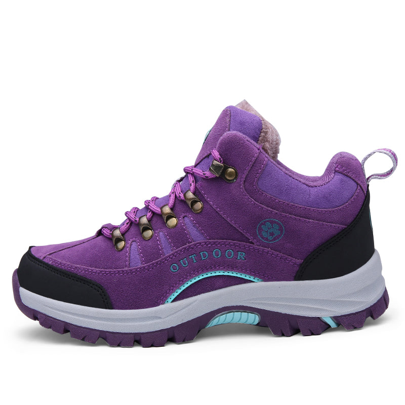 Women Snow Waterproof Warm Plush High Quality Outdoor Hiking Boots Camping Big Size thermal outdoor hiking high top sneakers K711