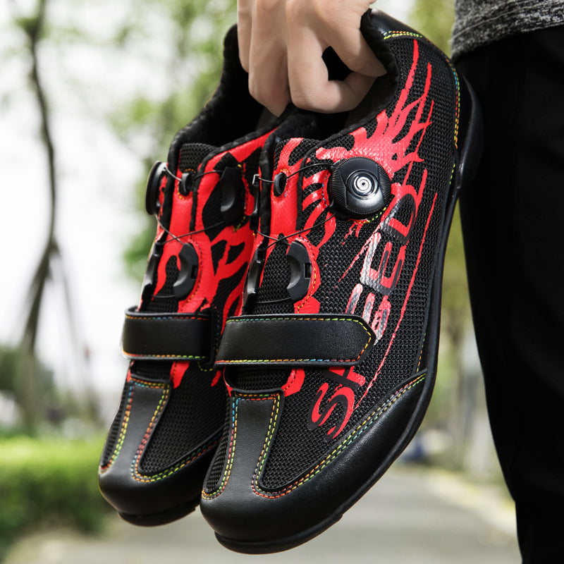 Q123 Unisex Summer Breathable Rubber Sole Cycling Shoes Professional Road Riding Bicycle Training Летние велосипедные туфли на дышащей резиновой подошве унисекс
