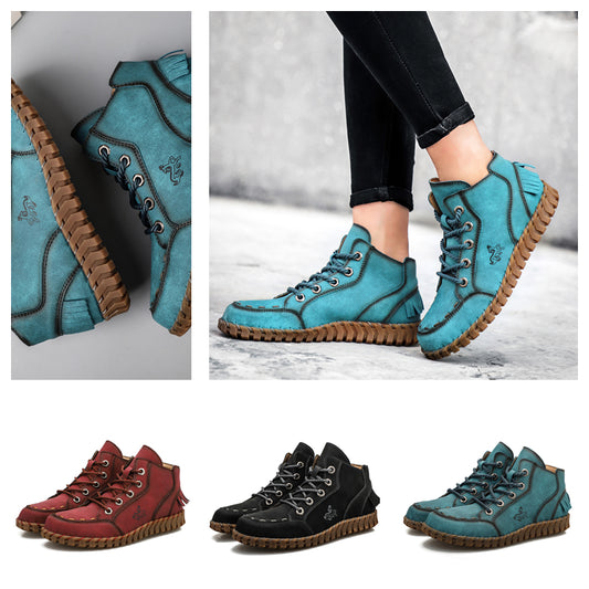 Hand Stitching New Female Ankle Boots Women Shoes Booties British Lace Retro Trend Women Naked Boots Rhonda 8802