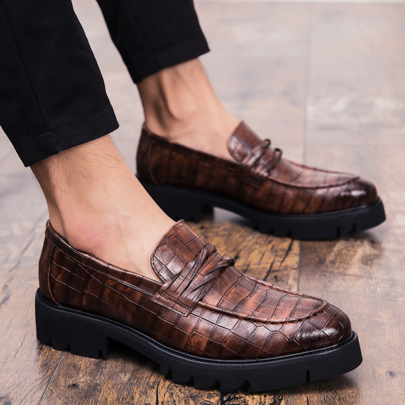 Brown Shoes Men Classic Coiffeur Business Shoes Men Formal Italian Brand Men Classic Shoes Fashion Slip On 8512