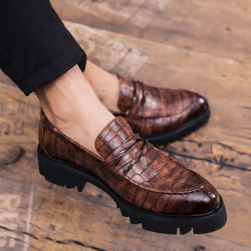 Brown Shoes Men Classic Coiffeur Business Shoes Men Formal Italian Brand Men Classic Shoes Fashion Slip On 8512